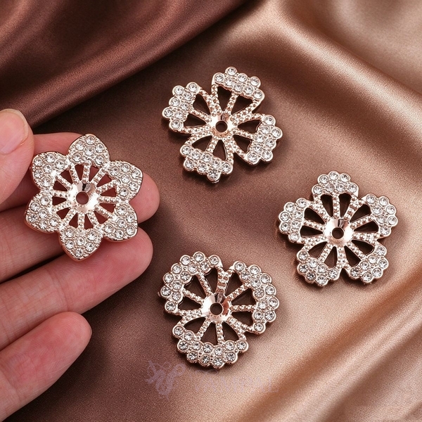 4-piece set Hollow Flower Rhinestone DIY Craft Accessories For Shoes And Bags