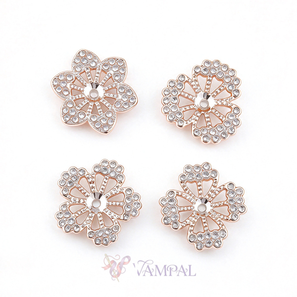 4-piece set Hollow Flower Rhinestone DIY Craft Accessories For Shoes And Bags