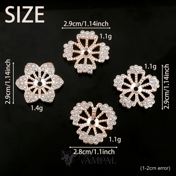 4-piece set Hollow Flower Rhinestone DIY Craft Accessories For Shoes And Bags