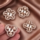 4-piece set Hollow Pearl Rhinestone Alloy Flower Bezel DIY Jewelry Findings