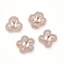 4-piece set Hollow Pearl Rhinestone Alloy Flower Bezel DIY Jewelry Findings