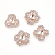 4-piece set Hollow Pearl Rhinestone Alloy Flower Bezel DIY Jewelry Findings