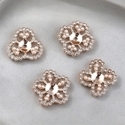 4-piece set Hollow Pearl Rhinestone Alloy Flower Bezel DIY Jewelry Findings