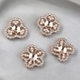 4-piece set Hollow Pearl Rhinestone Alloy Flower Bezel DIY Jewelry Findings