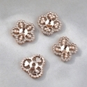 4-piece set Hollow Pearl Rhinestone Alloy Flower Bezel DIY Jewelry Findings