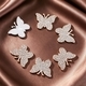 Set de 6 pièces broche papillon en strass rose gold patch DIY fait main
