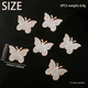 Set de 6 pièces broche papillon en strass rose gold patch DIY fait main