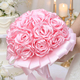 Handmade Satin 3D Artificial Rose Bridal Bouquet