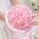 Handmade Satin 3D Artificial Rose Bridal Bouquet