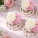 Artificial Rose Beaded Wrist Corsage For Bridesmaids