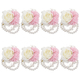 Artificial Rose Beaded Wrist Corsage For Bridesmaids