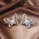 2-teiliges Set handgefertigte Corsage mit Strass-Schmetterling und Perlen
