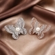 2-teiliges Set handgefertigte Corsage mit Strass-Schmetterling und Perlen