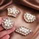 4-piece set Pearl Rhinestone Decorative Buckle Multi-Shape Applique