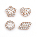 4-piece set Pearl Rhinestone Decorative Buckle Multi-Shape Applique