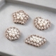 4-piece set Pearl Rhinestone Decorative Buckle Multi-Shape Applique