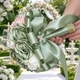Bouquet de mariée en roses en ruban de satin 3D avec perles et strass