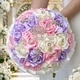 3D Satin Rose Rhinestone Bridal Bouquet