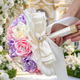 3D Satin Rose Rhinestone Bridal Bouquet