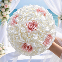 Large 29Cm Satin Rose Bridal Bouquet