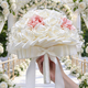 Grand bouquet de mariée en roses en satin 29Cm