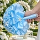 Bouquet de mariée en roses en ruban bleu clair avec perles et strass