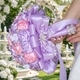 Faux Satin Powder Purple Rose Bridal Bouquet With Rhinestone Beading
