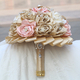 3D Satin Rose Pearl Rhinestone Bridal Bouquet