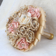 3D Satin Rose Pearl Rhinestone Bridal Bouquet
