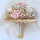 3D Satin Rose Pearl Rhinestone Bridal Bouquet