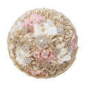 3D Satin Rose Pearl Rhinestone Bridal Bouquet