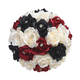 Ramo de novia grande de rosa de cinta roja con rhinestones