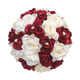 Ramo de novia grande de rosa de cinta roja con rhinestones