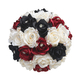 Ramo de novia grande de rosa de cinta roja con rhinestones
