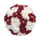 Ramo de novia grande de rosa de cinta roja con rhinestones