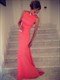 Simple Elegant Sleeveless Chiffon Long Evening Dress With Open Back