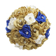 3D Ribbon Rose Bouquet With Gold Rhinestones