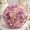 3D Ribbon Rose Bouquet With Gold Rhinestones