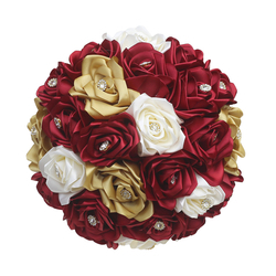 2 Dark Red 1 Light Gold, 2 Dark Red 1 Cream, Top Layer 1:1 (Diameter 23Cm*Height 25Cm)