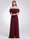 Off The Shoulder Empire Waist A-Line Maxi Dress With Side Split