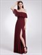 Off The Shoulder Empire Waist A-Line Maxi Dress With Side Split