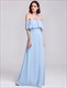 Off The Shoulder Empire Waist A-Line Maxi Dress With Side Split