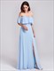 Off The Shoulder Empire Waist A-Line Maxi Dress With Side Split
