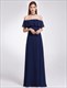Off The Shoulder Empire Waist A-Line Maxi Dress With Side Split