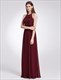 A-Line Halter Neck Chiffon Open Back Maxi Dress With Ruffles