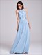 A-Line Halter Neck Chiffon Open Back Maxi Dress With Ruffles