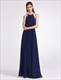 A-Line Halter Neck Chiffon Open Back Maxi Dress With Ruffles