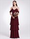 Cold Shoulder A-Line Chiffon Long Evening Dress