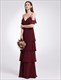 Cold Shoulder A-Line Chiffon Long Evening Dress