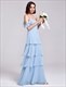 Cold Shoulder A-Line Chiffon Long Evening Dress
